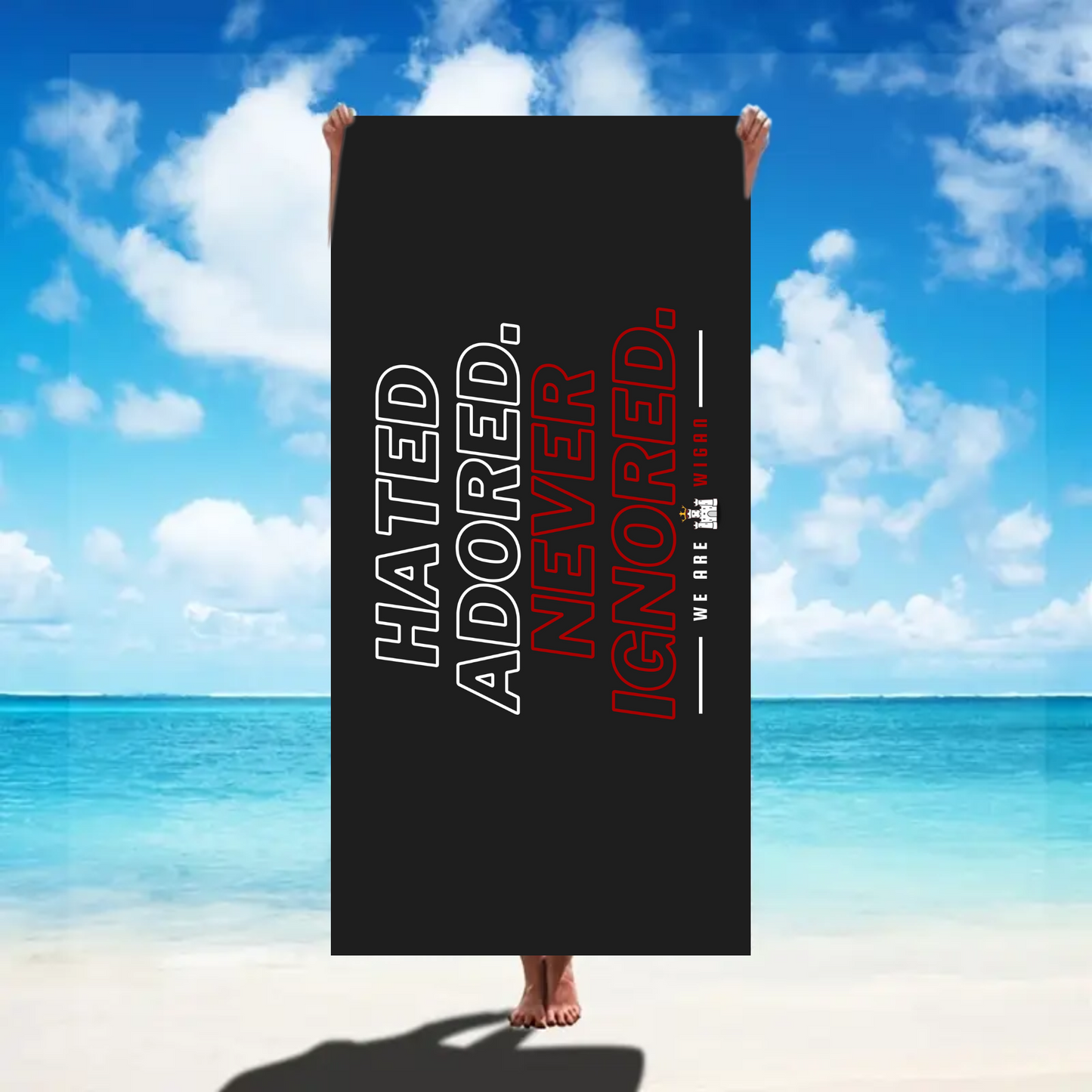Hated Adored Black Beach Towel