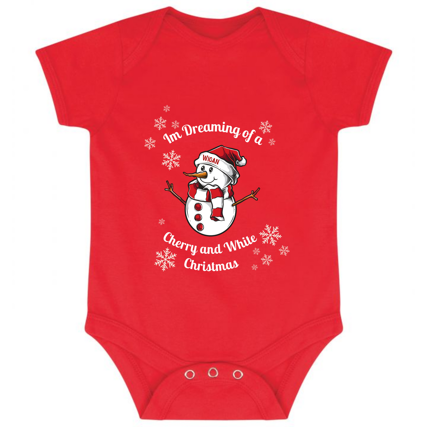 Cherry & White Christmas Baby Grow