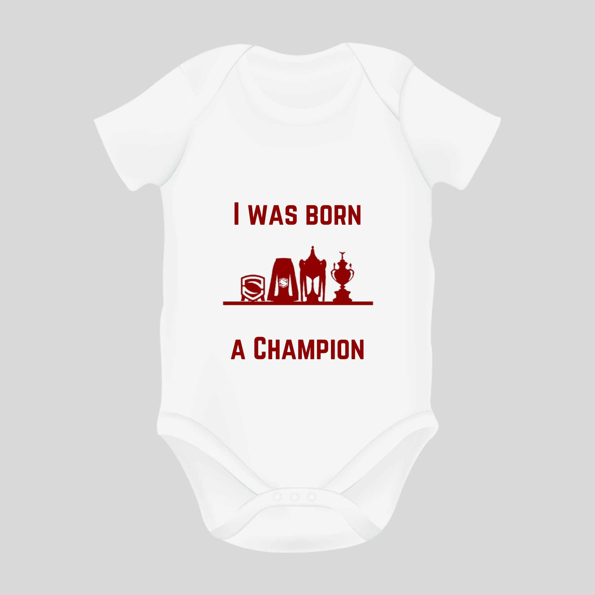 Born A Champion Baby Grow