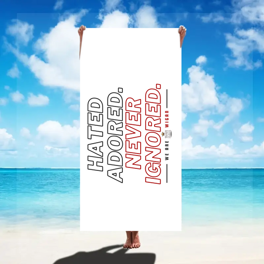 Hated Adored White Beach Towel