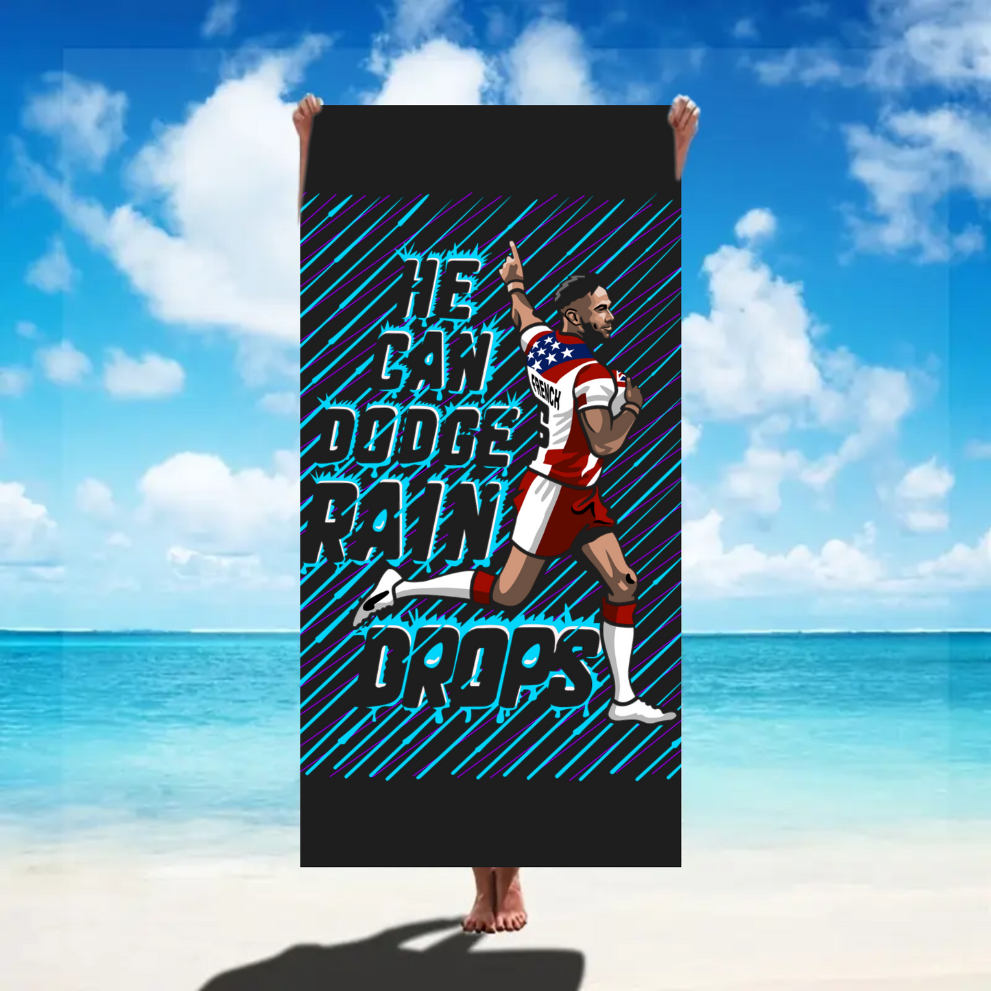 French Raindrops Beach Towel