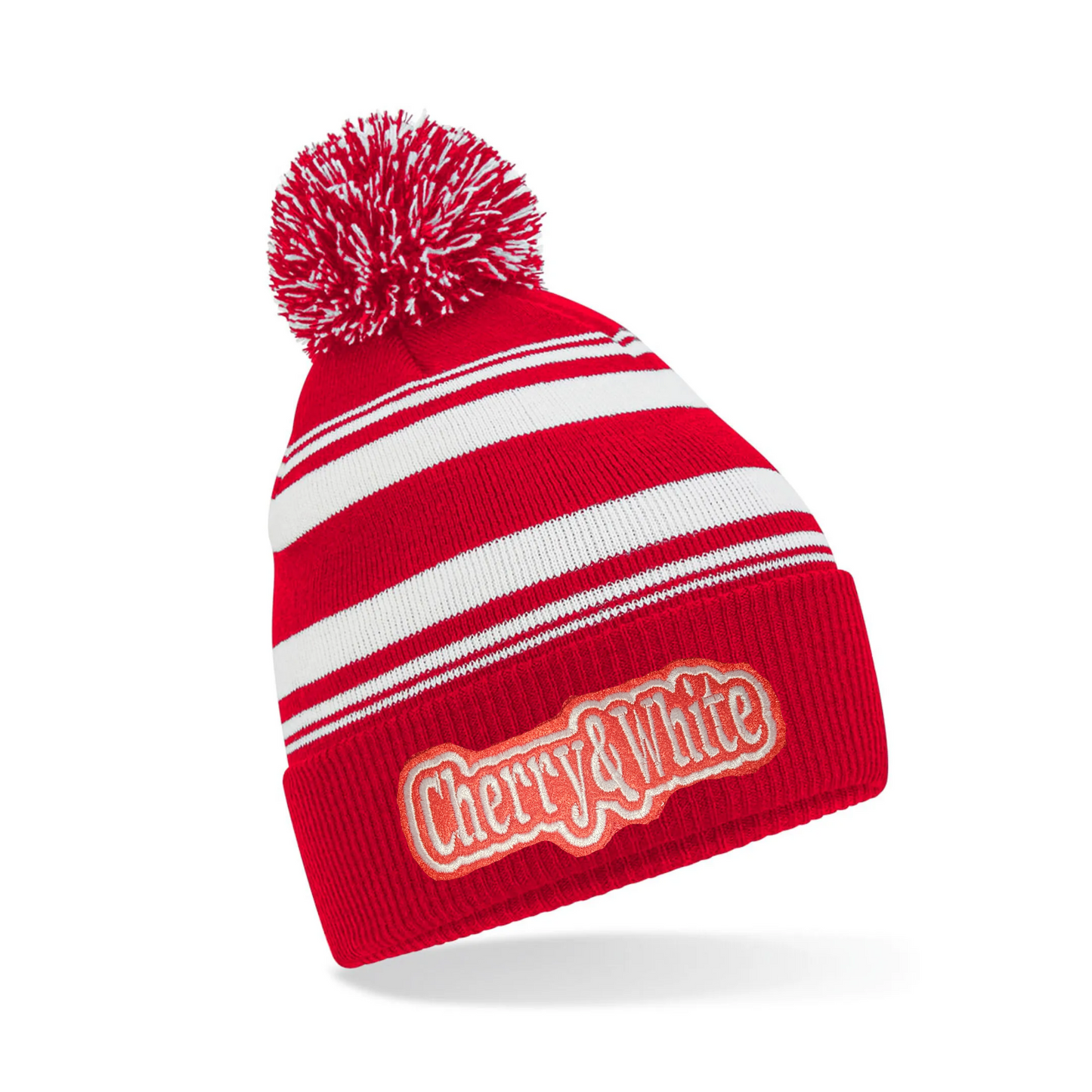 Cherry & White Bobble Hat